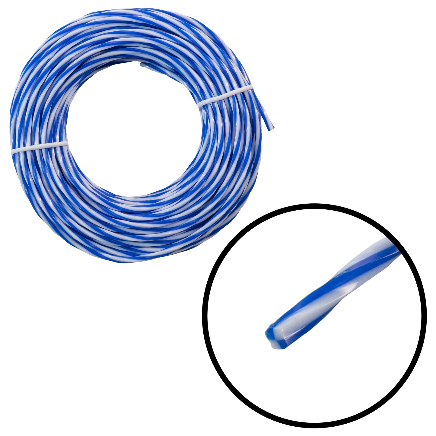 15m Dual Core Twisted Blue Chess Trimmer Line, 2.7mm