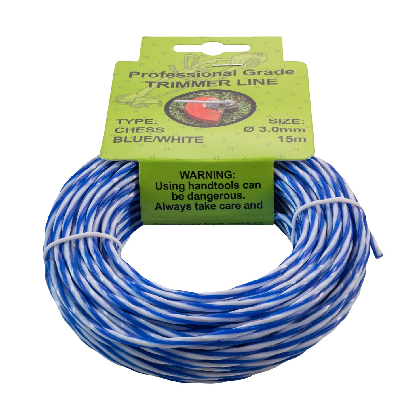 15m Dual Core Twisted Blue Chess Trimmer Line, 3mm