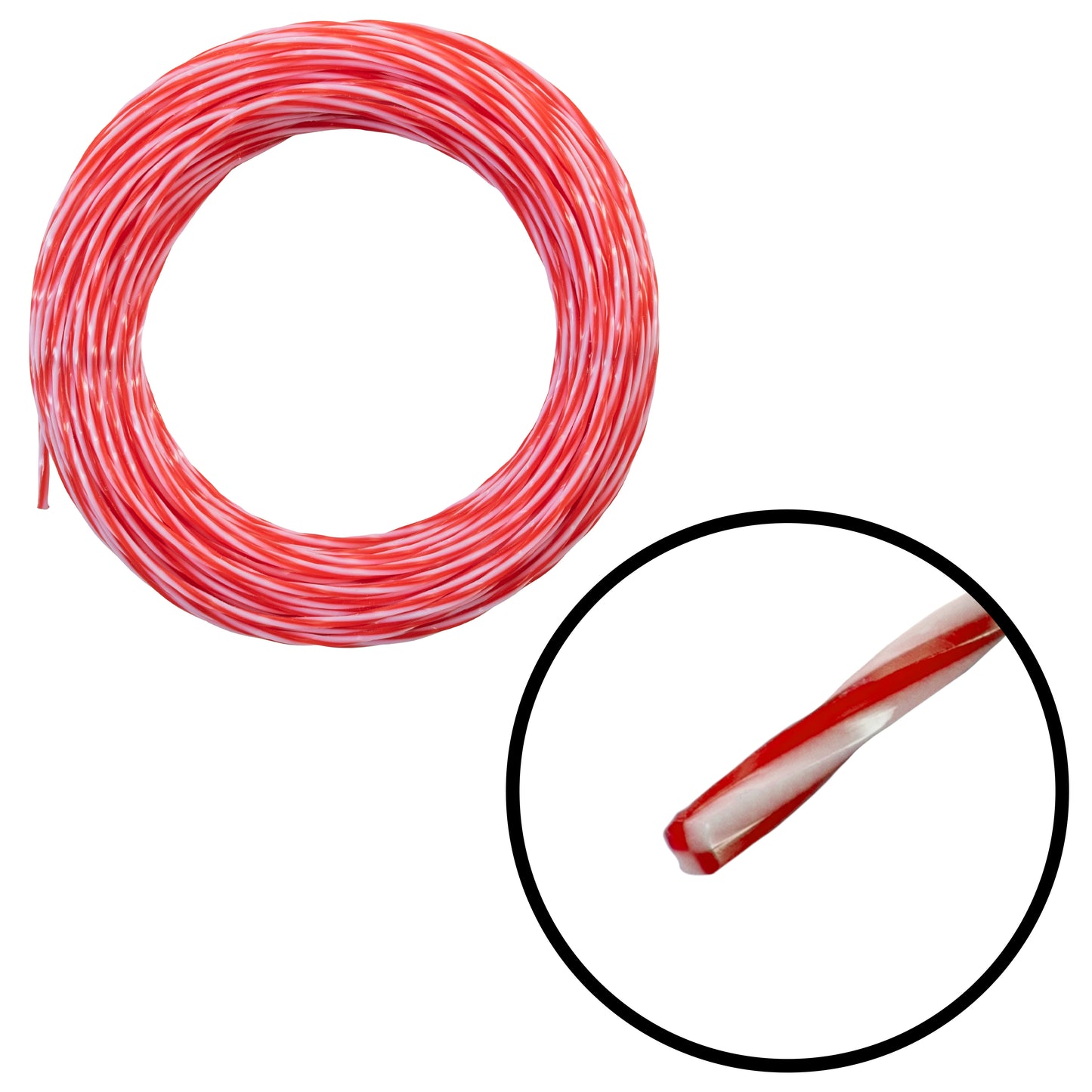 15m Dual Core Twisted Red Chess Trimmer Line, 1.6mm