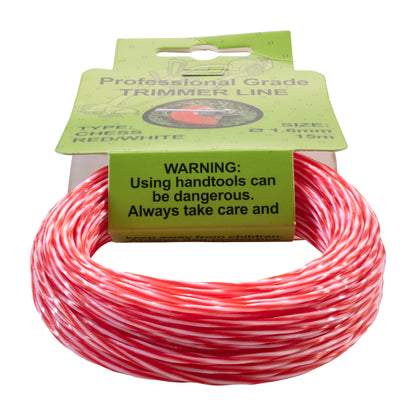 15m Dual Core Twisted Red Chess Trimmer Line, 1.6mm