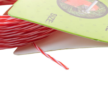 15m Dual Core Twisted Red Chess Trimmer Line, 2mm