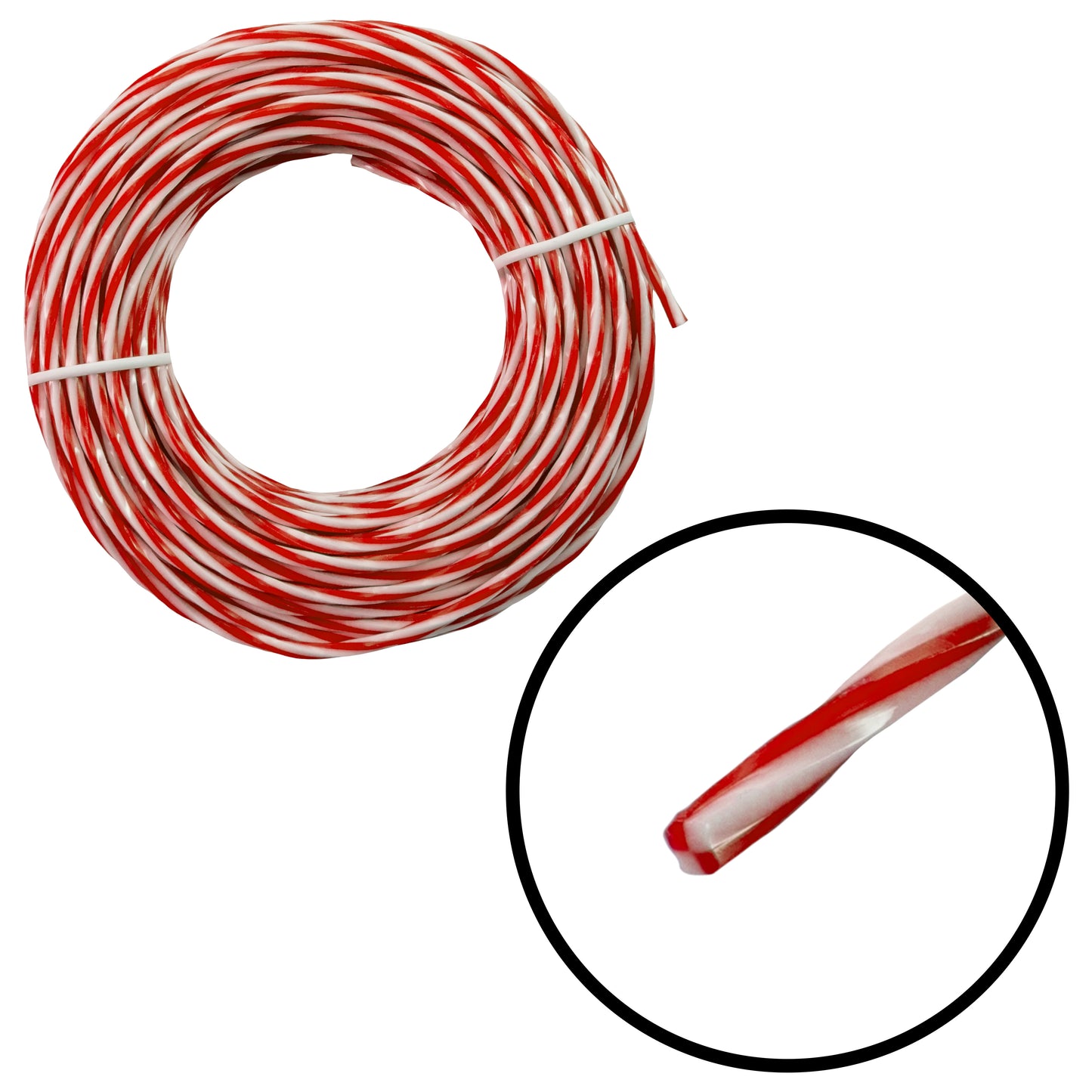 15m Dual Core Twisted Red Chess Trimmer Line, 2.4mm