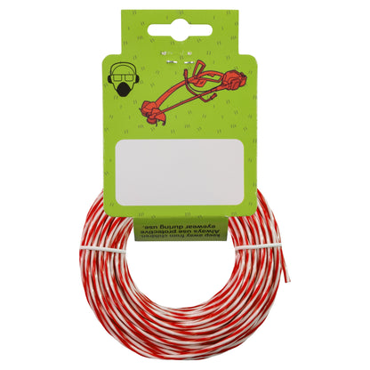 15m Dual Core Twisted Red Chess Trimmer Line, 2.4mm