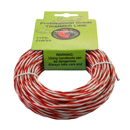 15m Dual Core Twisted Red Chess Trimmer Line, 2.4mm