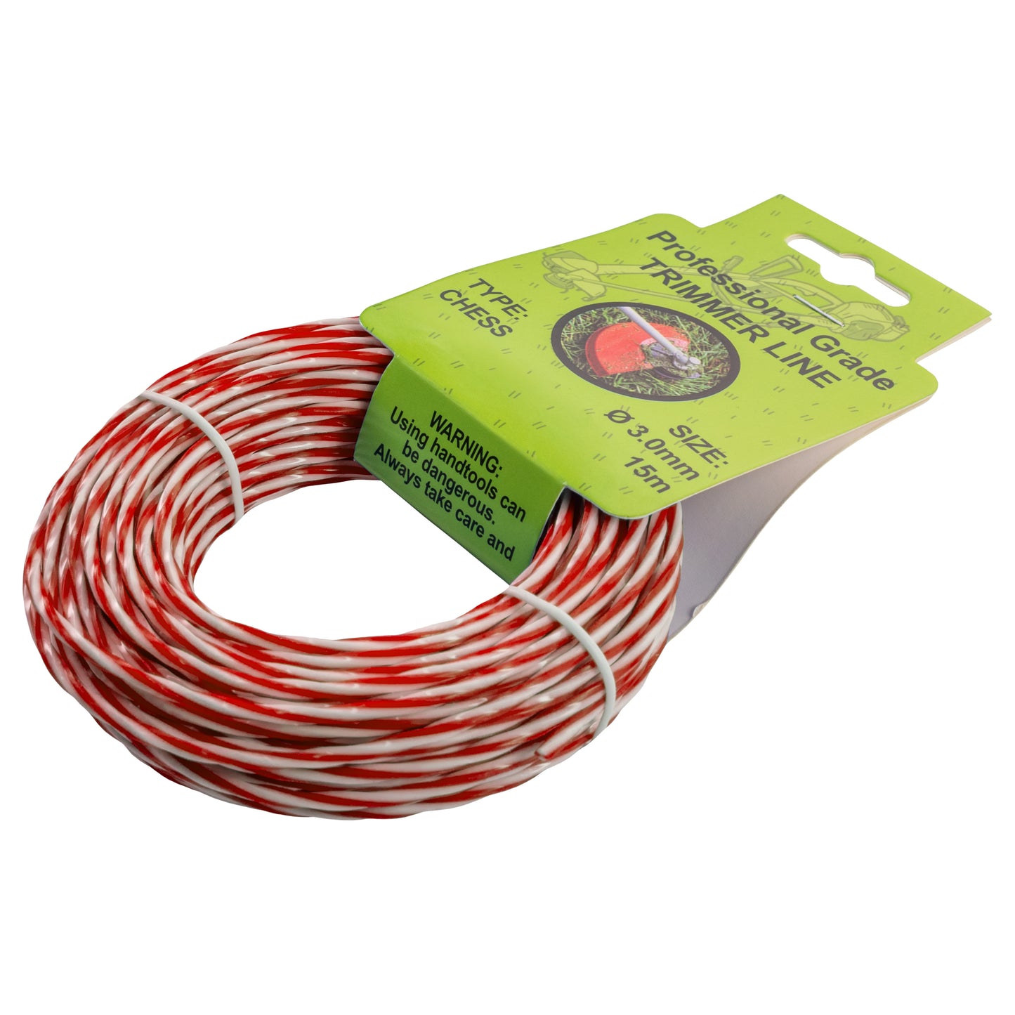 15m Dual Core Twisted Red Chess Trimmer Line, 3mm