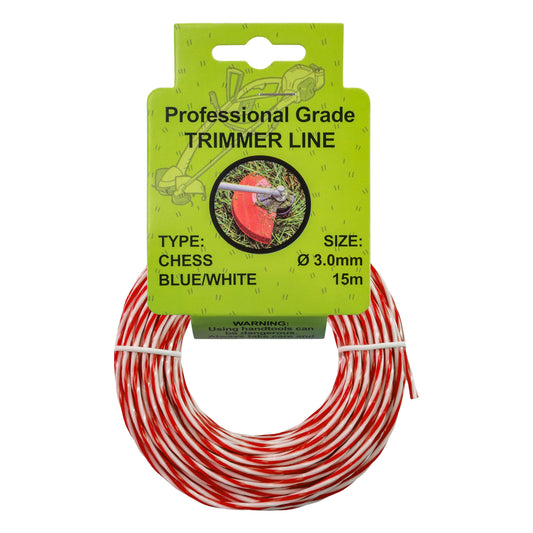 15m Dual Core Twisted Red Chess Trimmer Line, 3mm