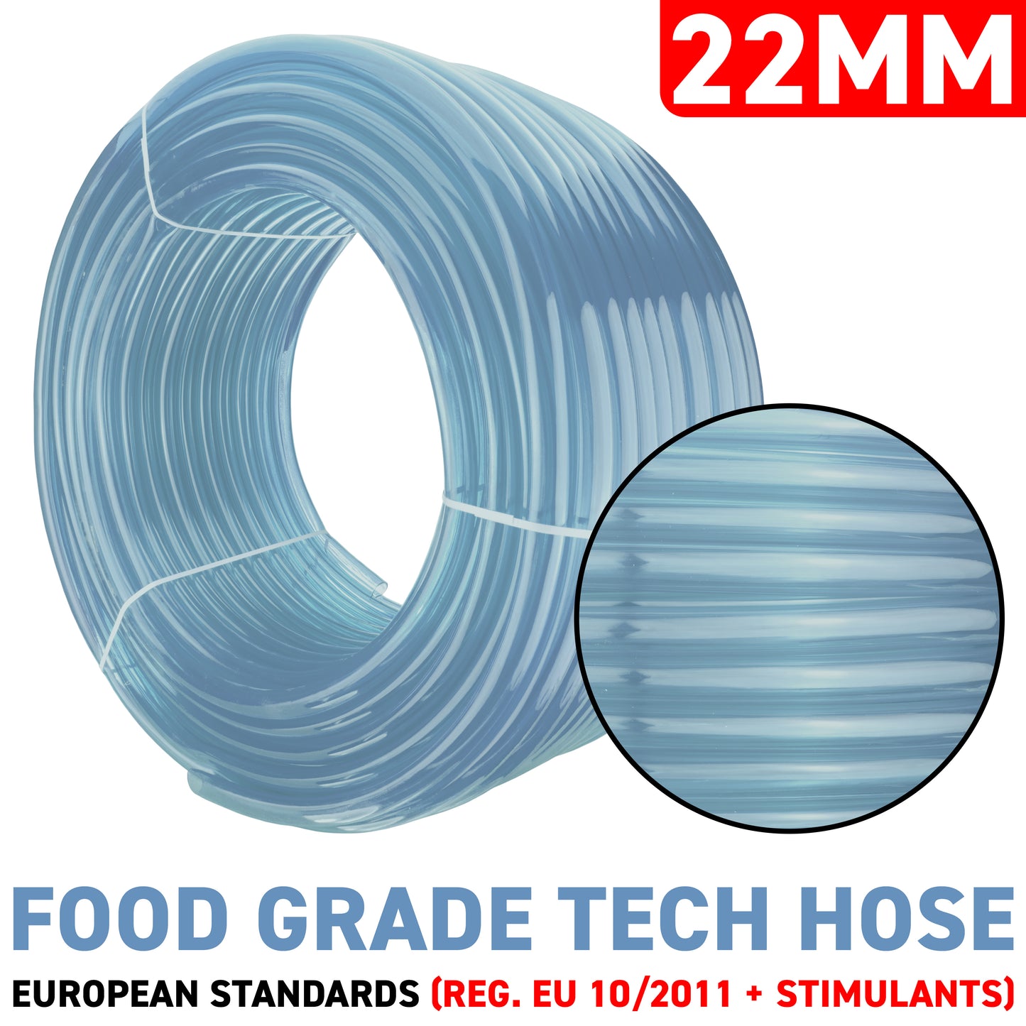 22mm x 28mm Clear PVC Tech Hose