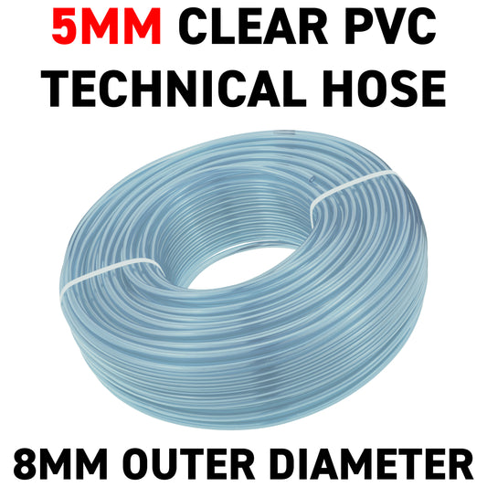 5mm x 8mm Clear PVC Tech Hose