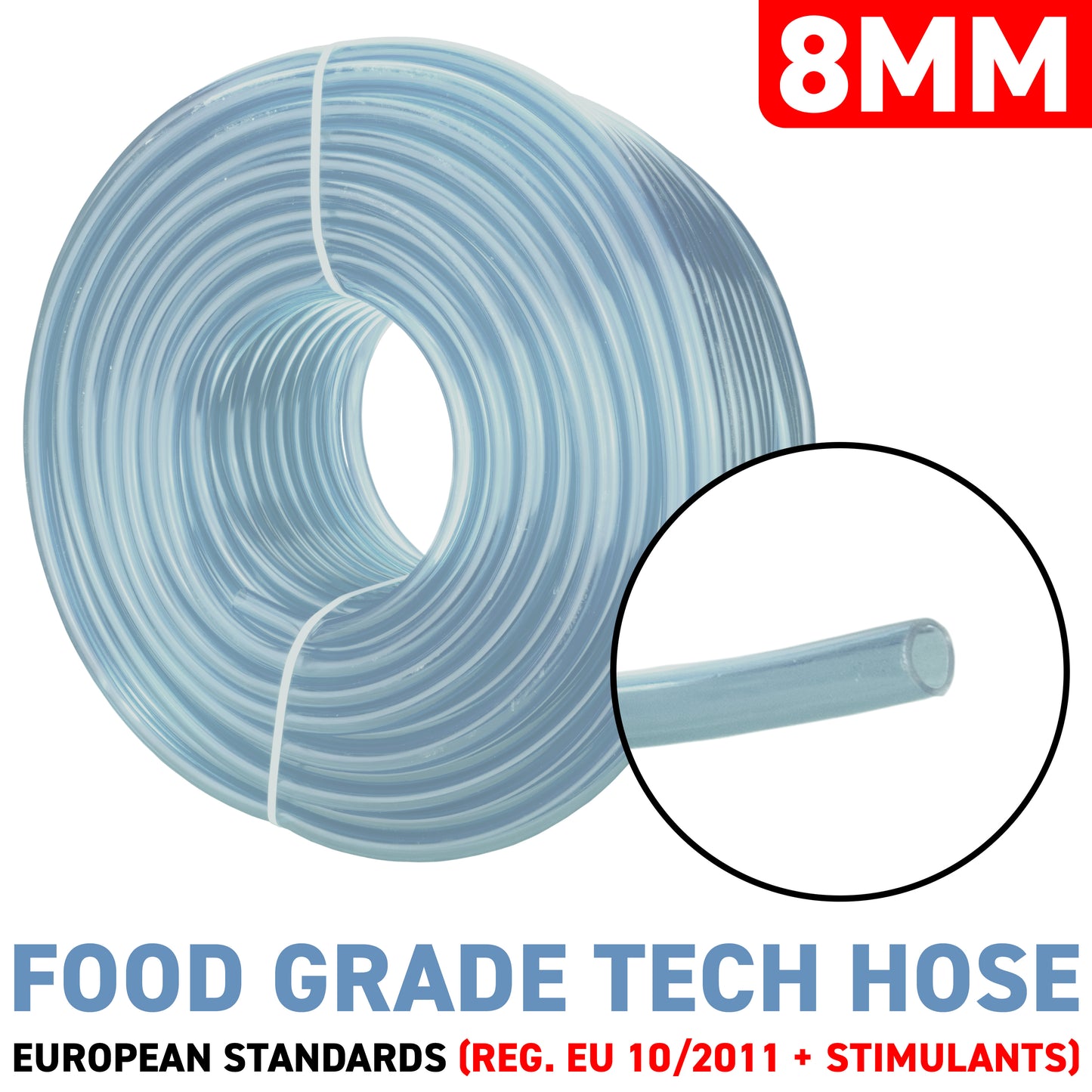 8mm x 10mm Clear PVC Tech Hose