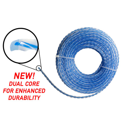 15m Dual Core Twisted Blue Trimmer Line, 2.7mm