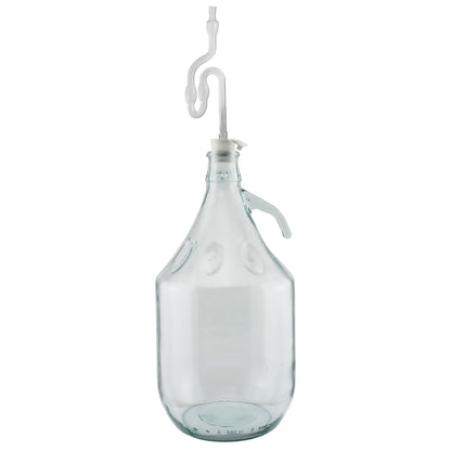 5L Clear Glass Demijohn Bottles with Airlocks & Bungs, Box of 2