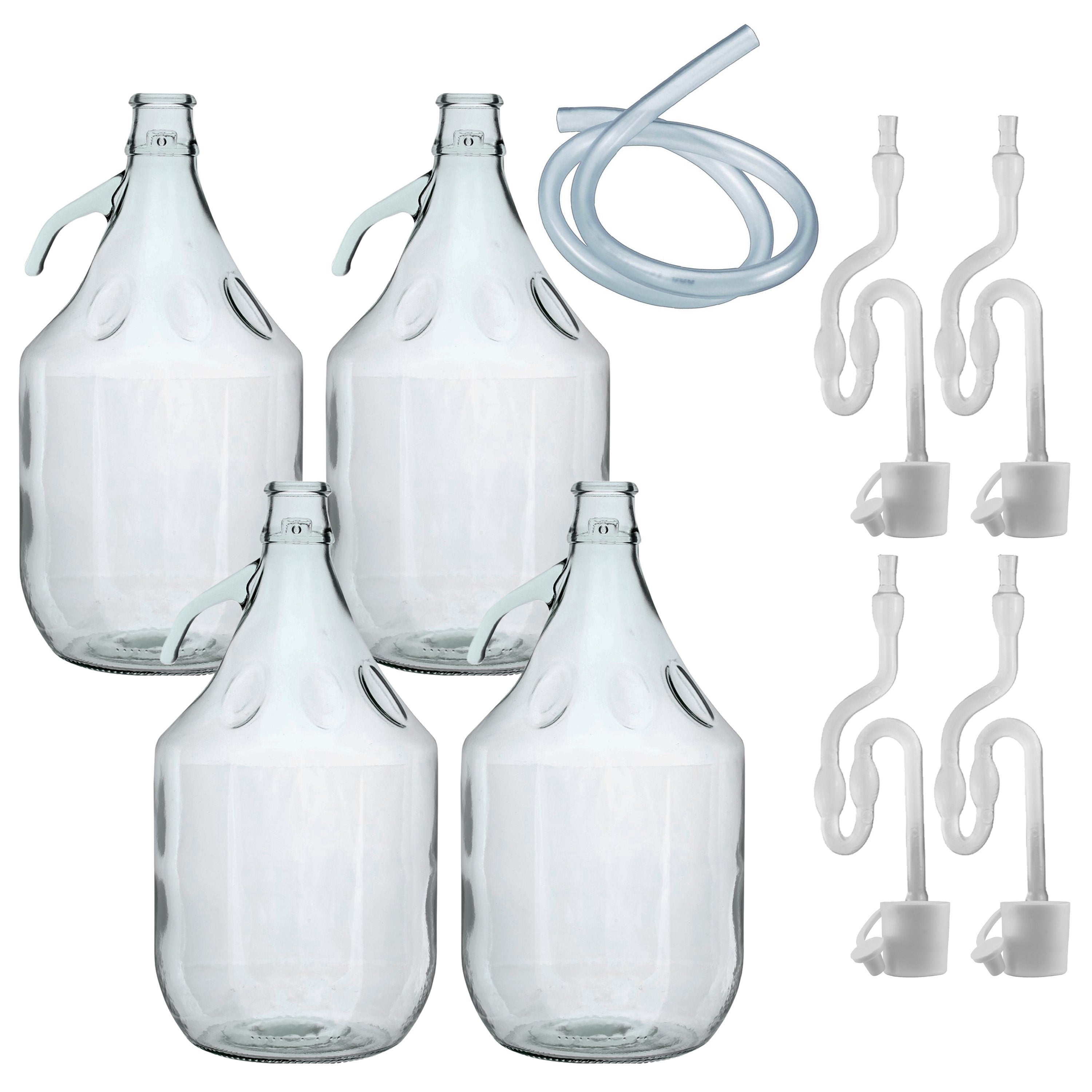 5L Clear Glass Demijohn Bottles with Airlocks, Bungs & Siphon Pipe, Bo ...