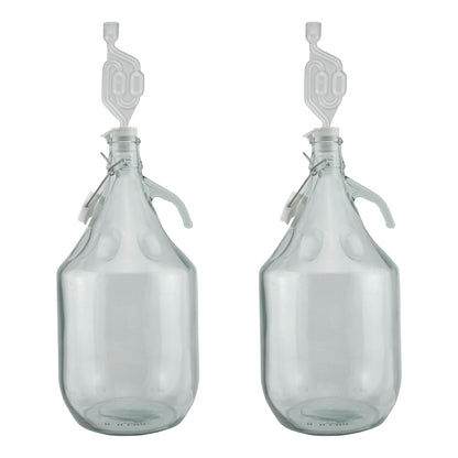 5L Glass Demijohns with Swing-top Caps, Airlocks & Bungs, Box of 2