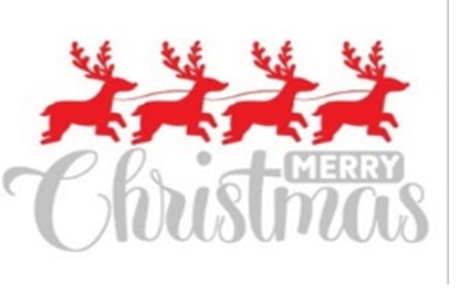 Coir Doormat, 60cm x 40cm - 'Merry Christmas' (Red/Silver)