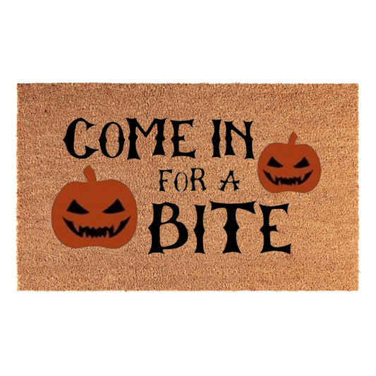 Coir Doormat, 60cm x 40cm - 'Come In For A Bite'