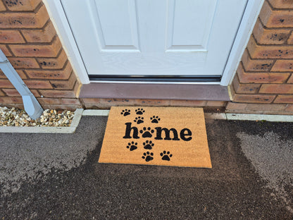 Coir Doormat, 60cm x 40cm - 'Home' (Paws)