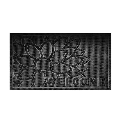 Rubber Doormat, 60cm x 40cm - 'Welcome' (Flower)