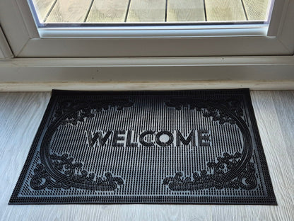 Rubber Doormat, 60cm x 40cm - 'Welcome'