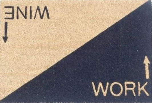 Coir Doormat, 60cm x 40cm - 'Wine Work'