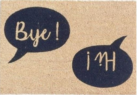 Coir Doormat, 60cm x 40cm - 'Hi! Bye!'