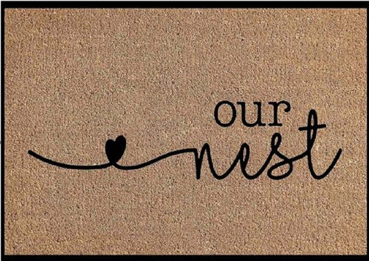 Coir Doormat, 60cm x 40cm - 'Our Nest'