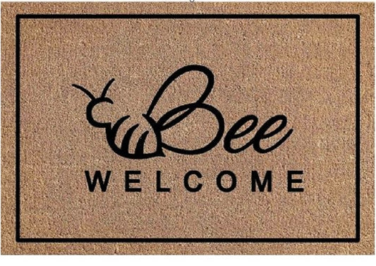 Coir Doormat, 60cm x 40cm - 'Bee Welcome'