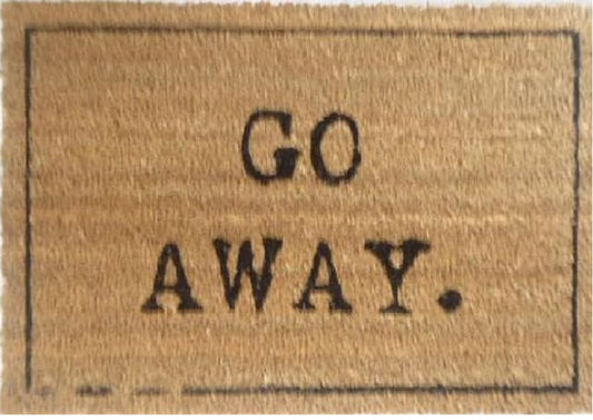 Coir Doormat, 60cm x 40cm - 'Go Away.'