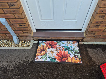 3D Embossed Doormat, 75cm x 45cm - Pastel Flowers
