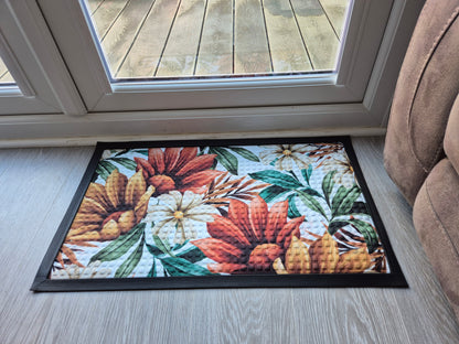 3D Embossed Doormat, 75cm x 45cm - Pastel Flowers