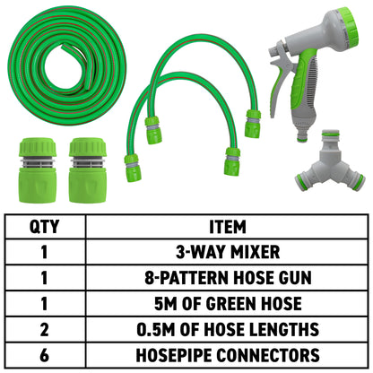Hot & Cold Dog Shower Wash Kit with Water Sprayer, Green