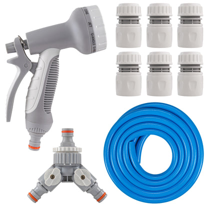 Hot & Cold Dog Shower Wash Kit with Water Sprayer & Valved Mixer, Blue