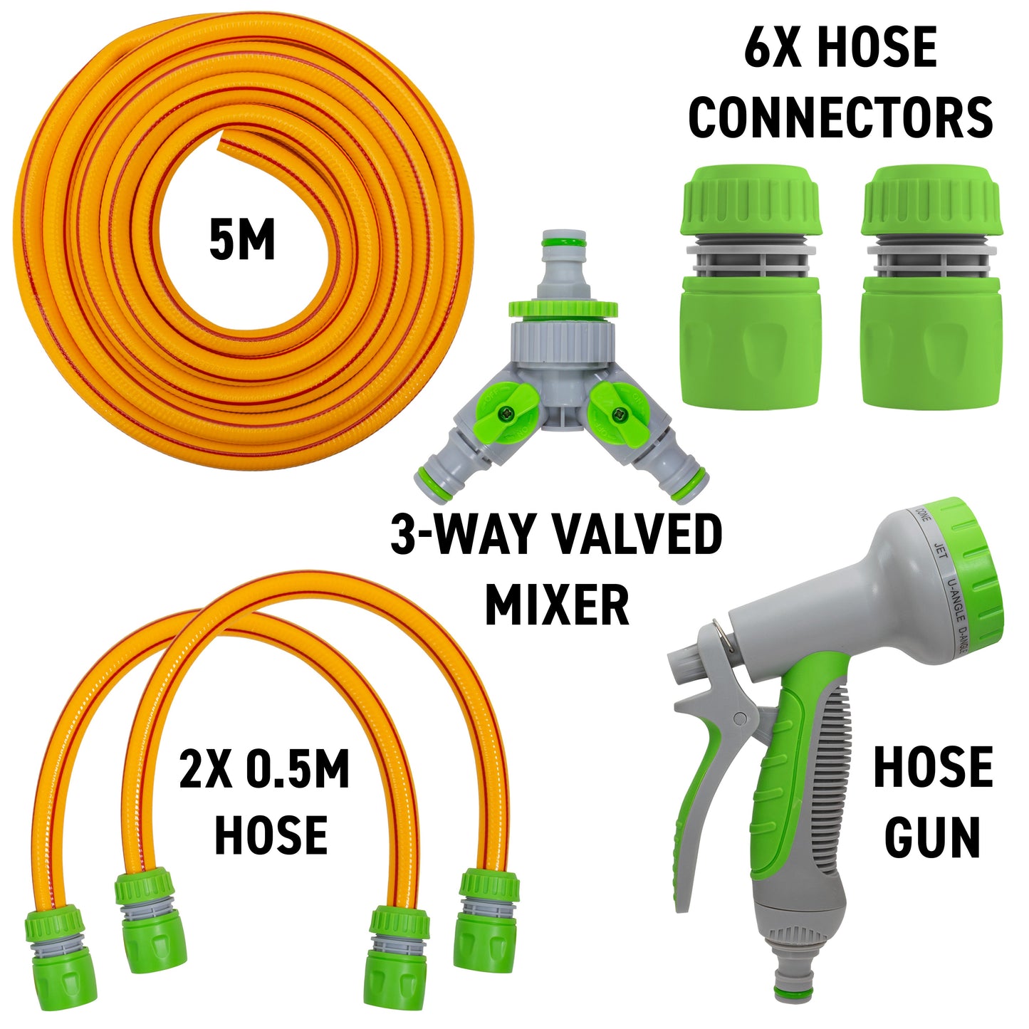Hot & Cold Dog Shower Wash Kit with Water Sprayer & Valved Mixer, Yellow