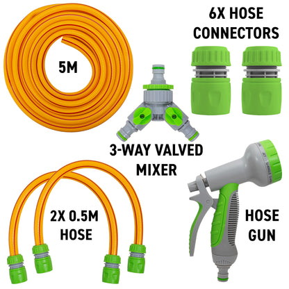 Hot & Cold Dog Shower Wash Kit with Water Sprayer & Valved Mixer, Yellow