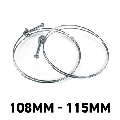 Galvanised Steel Double Wire Hose Clamps, 108mm-115mm