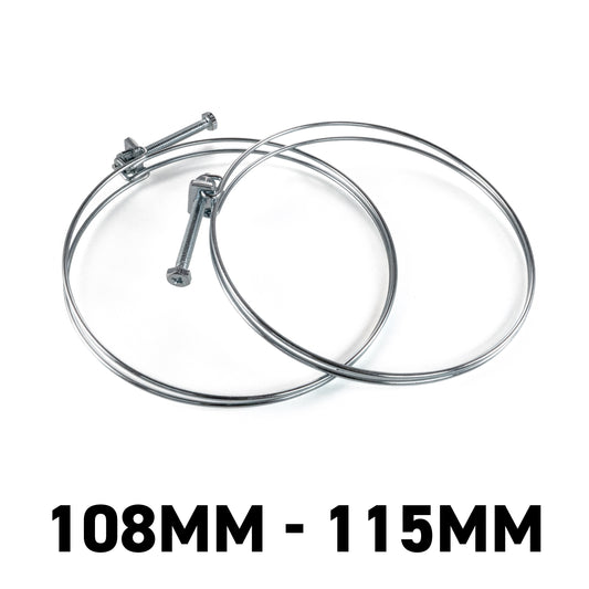 Galvanised Steel Double Wire Hose Clamps, 108mm-115mm