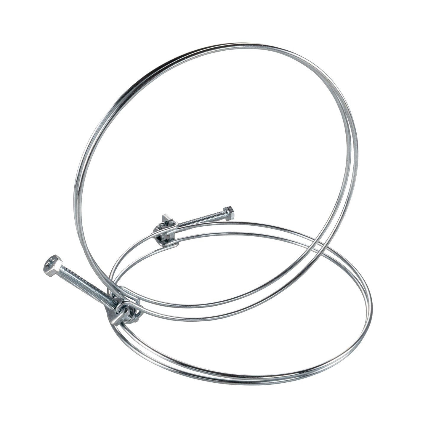 Galvanised Steel Double Wire Hose Clamps, 148mm-155mm