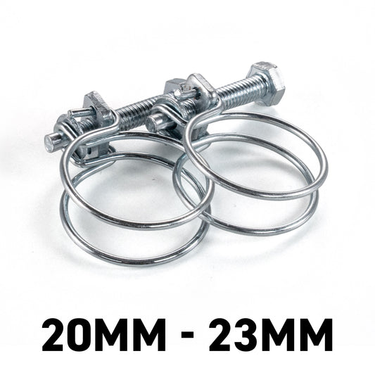 Galvanised Steel Double Wire Hose Clamps, 20mm-23mm