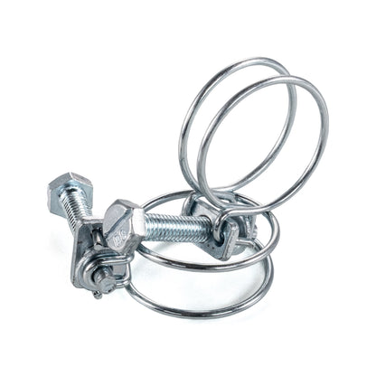 Galvanised Steel Double Wire Hose Clamps, 25mm-29mm