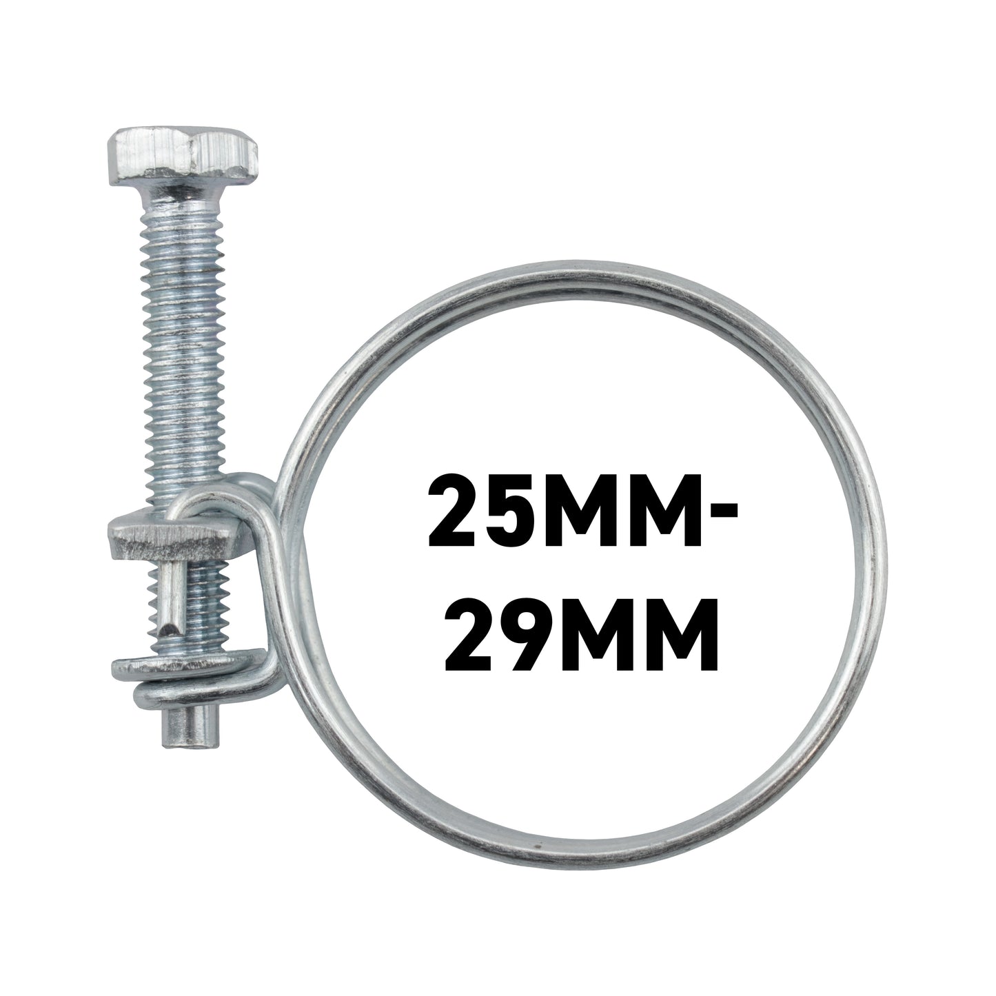 Galvanised Steel Double Wire Hose Clamps, 25mm-29mm