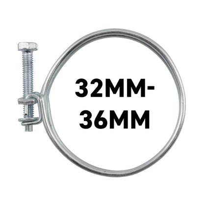 Galvanised Steel Double Wire Hose Clamps, 32mm-36mm
