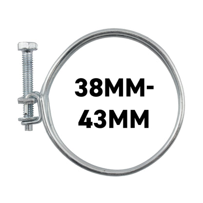 Galvanised Steel Double Wire Hose Clamps, 38mm-43mm