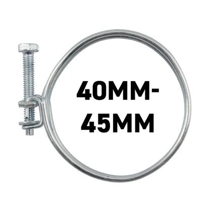 Galvanised Steel Double Wire Hose Clamps, 40mm-45mm