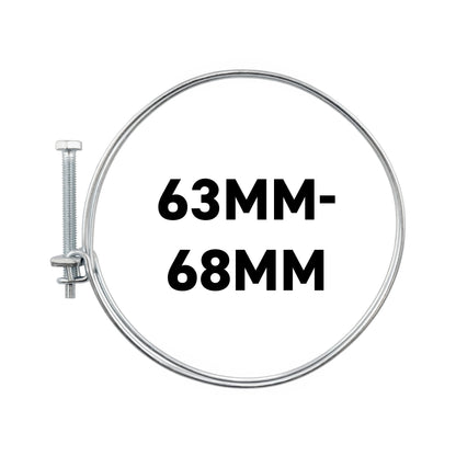Galvanised Steel Double Wire Hose Clamps, 63mm-68mm
