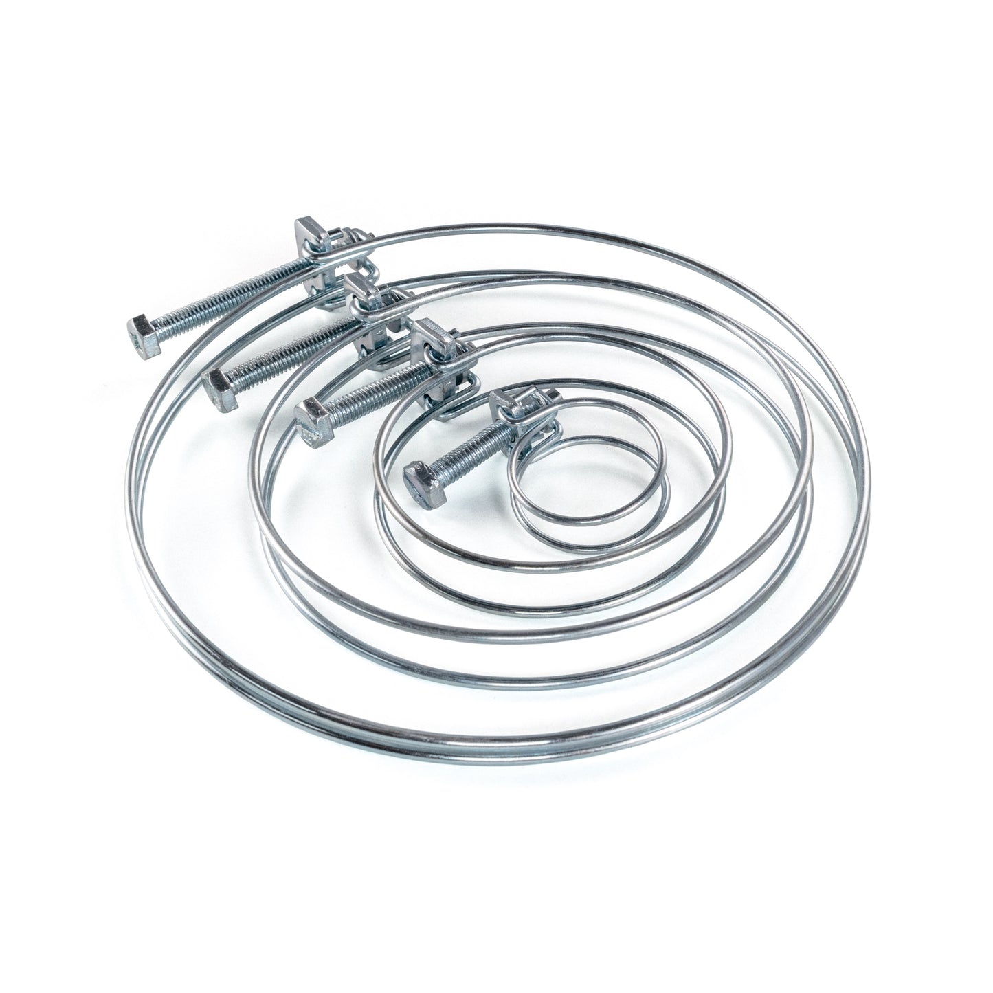 Galvanised Steel Double Wire Hose Clamps, 75mm-80mm