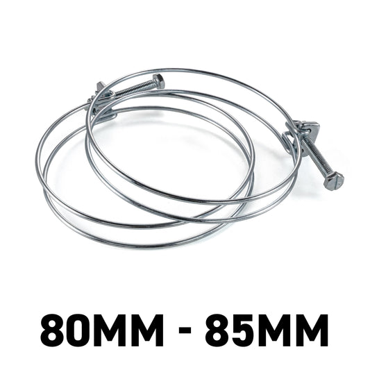 Galvanised Steel Double Wire Hose Clamps, 80mm-85mm