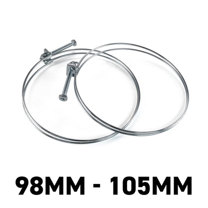 Galvanised Steel Double Wire Hose Clamps, 98mm-105mm