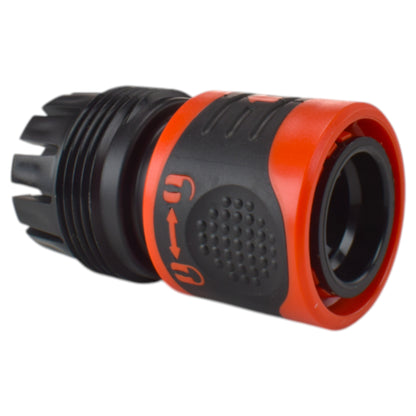 1/2" & 3/4" Female Hose Connector - Lockable Design, Black