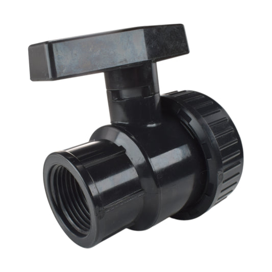 Polypropylene Single Union Female Ball Valve, 1.25"