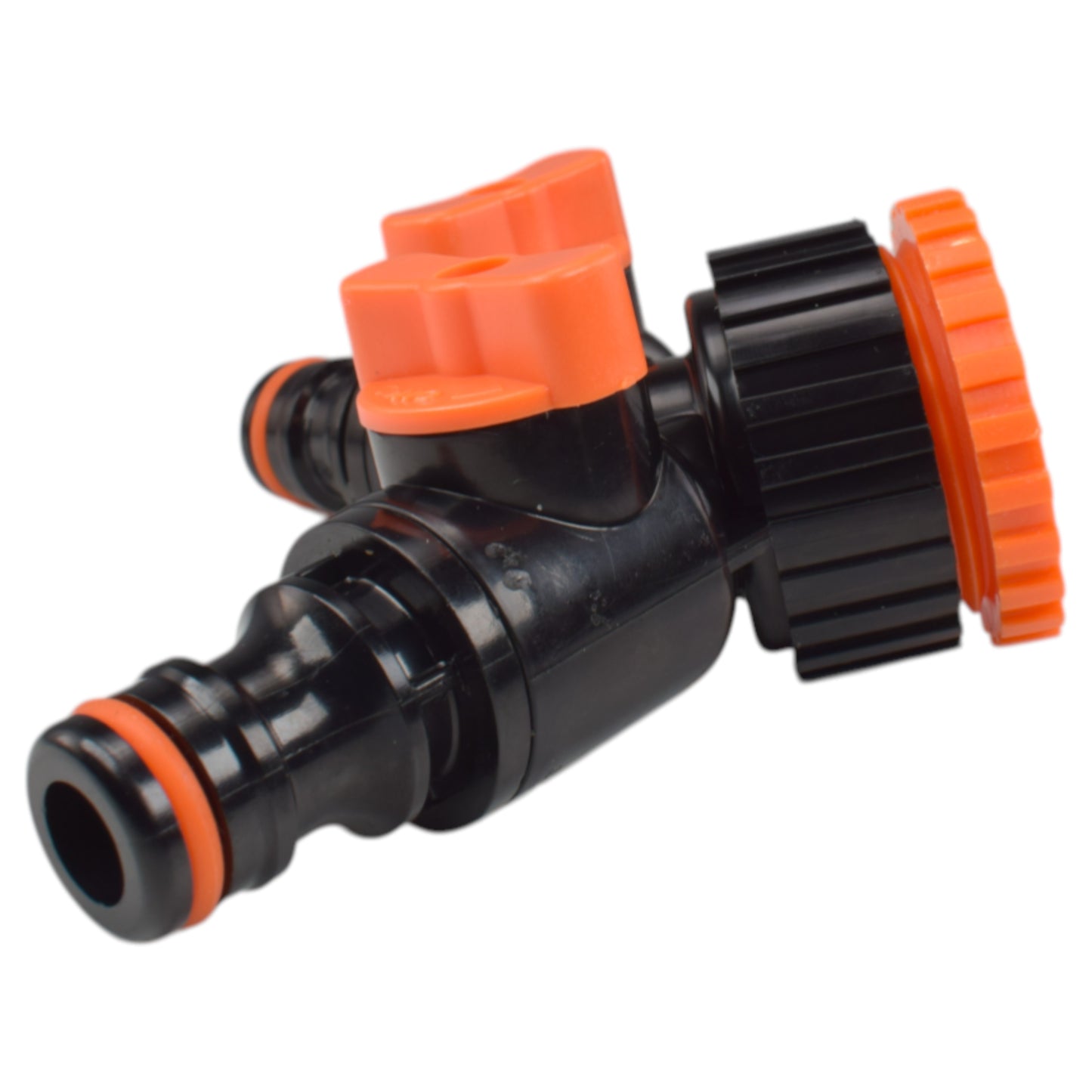 Double Outlet Tap Splitter with Valves, Black