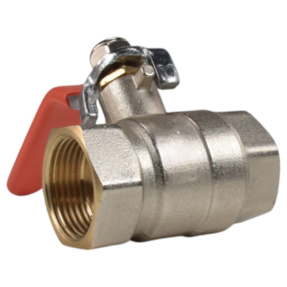 Female Nickel Plated Brass Lever Valve, 3/4"